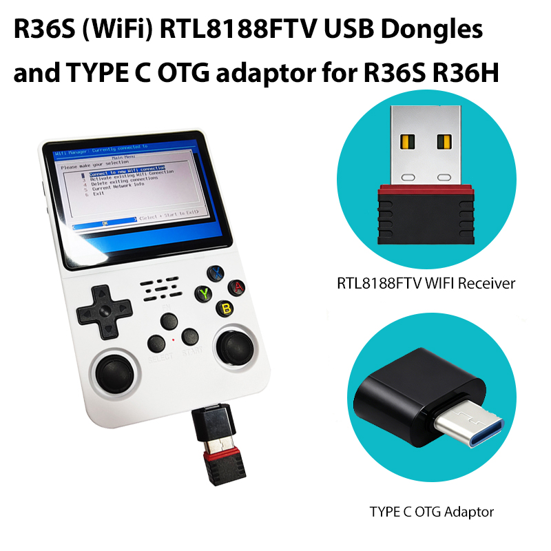 Gaming Console R36H - 2026 R36S (WiFi) RTL8188FTV USB-адаптеры и